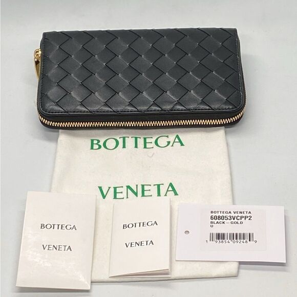 Bottega Veneta Intrecciato Leather Zip-Around Wallet - Picture 1 of 13
